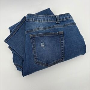 Baccini Womens Size 16 Blue Denim Distressed Skinny Jeans